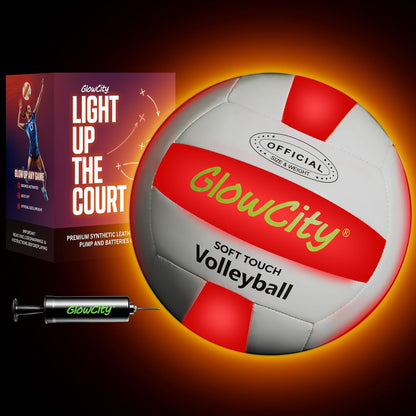 GlowCity Glow in the Dark Volleyball — Size 5, Soft Mesh (Battery), Mesh — Gen 2