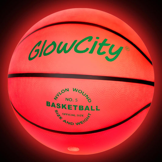 GlowCity Glow in the Dark Basketball — Size 5 — 27.5", Rubber (Battery)