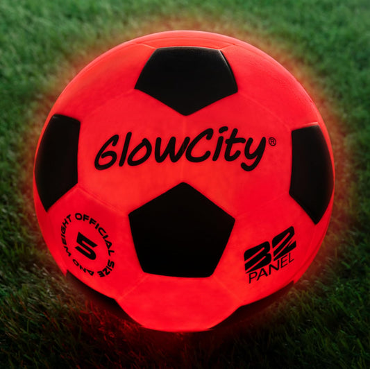 GlowCity Glow in the Dark Soccer Ball — Size 5, LED, Impact-Activated