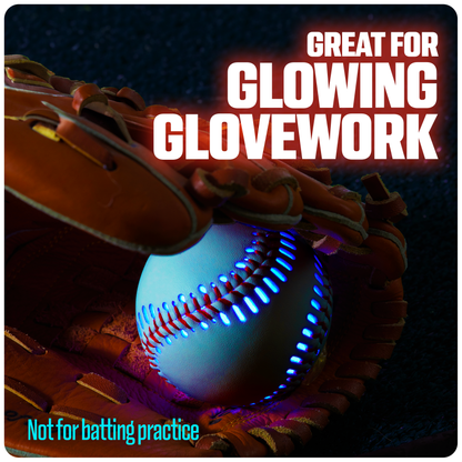 GlowCity Glow in the Dark Baseball — Rechargeable LED, Real Leather