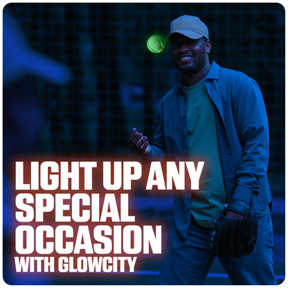 GlowCity Glow in the Dark Baseball — Rechargeable LED, Real Leather