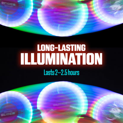 GlowCity Glider — Glow in the Dark LED Flying Disc, Rechargeable, 12 Modes