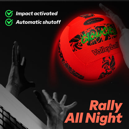 GlowCity Glow in the Dark Volleyball — Light-Up LED, Size 5